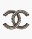 Chanel CC Brooch Stones Quilted SHW
