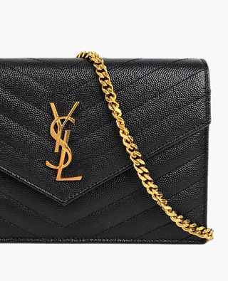 Saint Laurent Cassandre WOC Matelasse Envelope Black GHW
