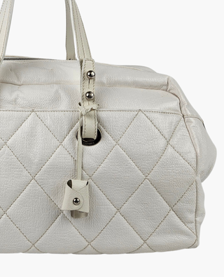 Chanel Quilted Duffle White Bag