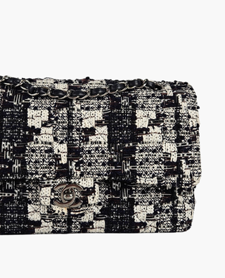 Chanel Timeless Medium Tweed Black White RHW