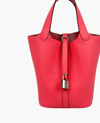 Hermès Picotin 18 Rose Azalee Clemence PHW