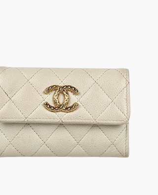 Chanel Flap Card Holder White Caviar CHW