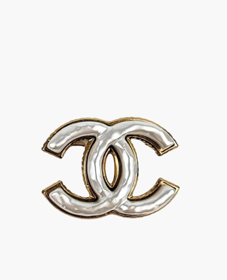 Chanel CC Pearl White GHW Brooch
