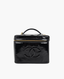 Chanel Vintage Cosmetic Pouch Large Black Patent