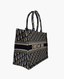 Dior Book Tote Medium Oblique Embroidery Blue