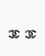 Chanel CC Small Earring Black Stones SHW