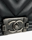 Chanel Boy Old Medium Chevron Lambskin Black RHW