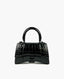 Balenciaga Hourglass XS Handbag Black Shiny Crocodile Embossed Calfskin