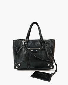 Balenciaga Black Mini Papier Leather Shoulder Bag