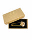 Burberry Crystal Embellished Gold Pin Brooch