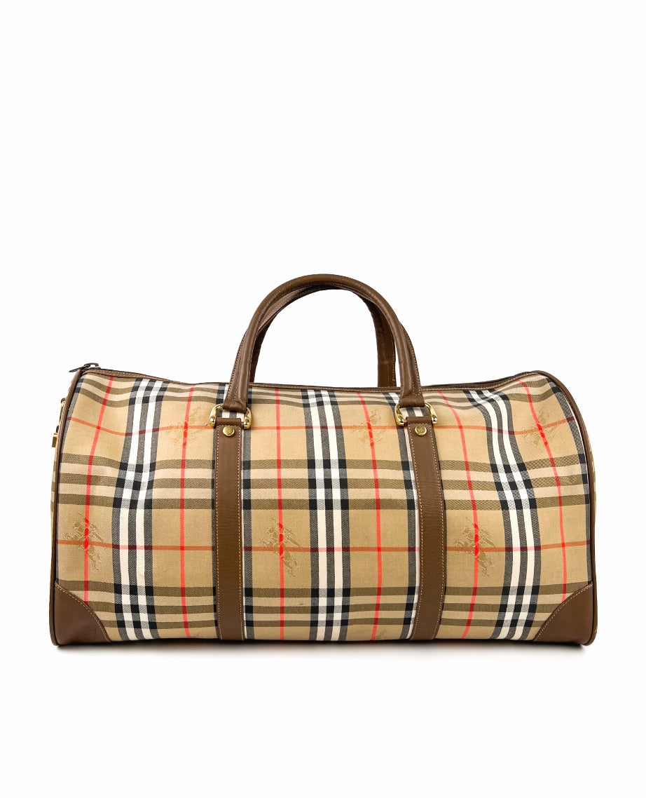 Burberry Vintage Duffle Bag Horseferry Check Canvas Large Brown – Luxury  Helsinki