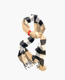 Burberry Half Mega Check Cashmere Scarf