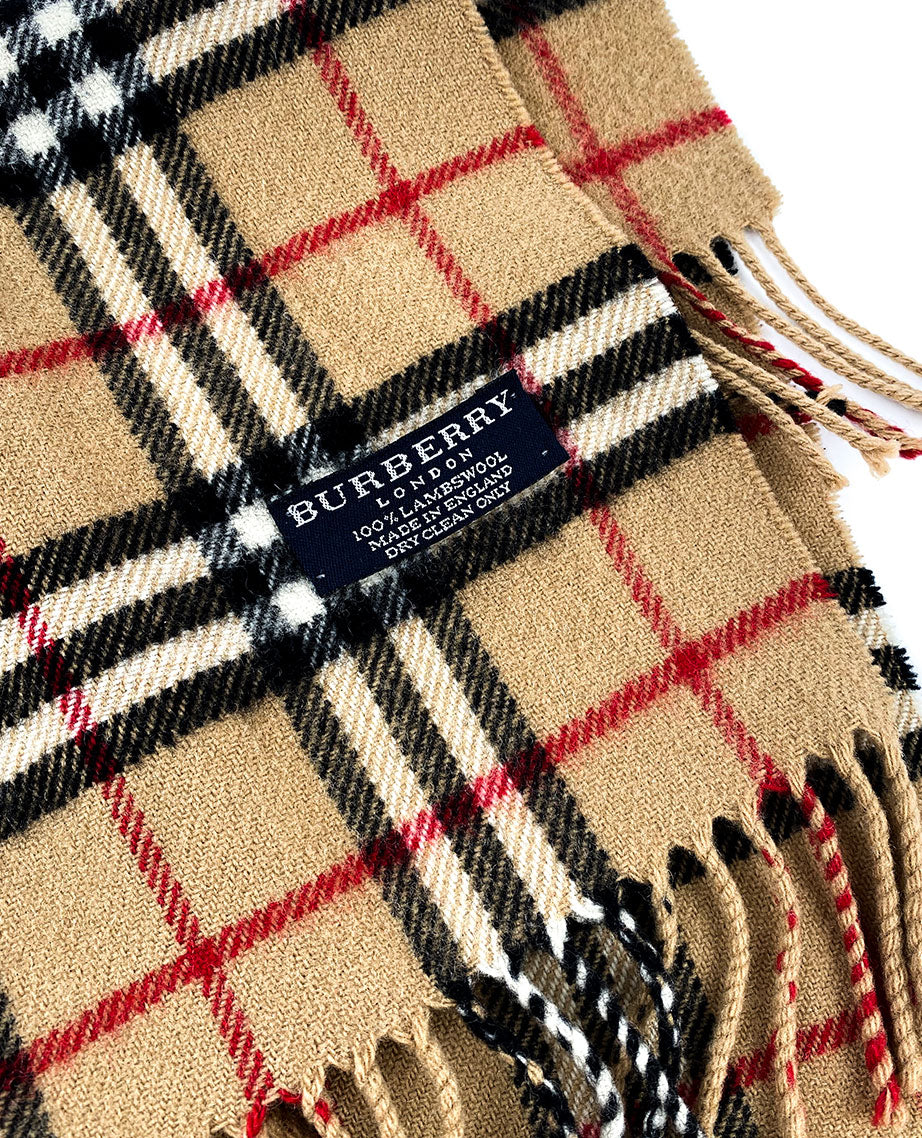 Burberry Vintage Style Lambswool Scarf Luxury Helsinki