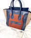 Celine Tri-Color Leather and Suede Mini Luggage Tote Bag