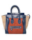 Celine Tri-Color Leather and Suede Mini Luggage Tote Bag