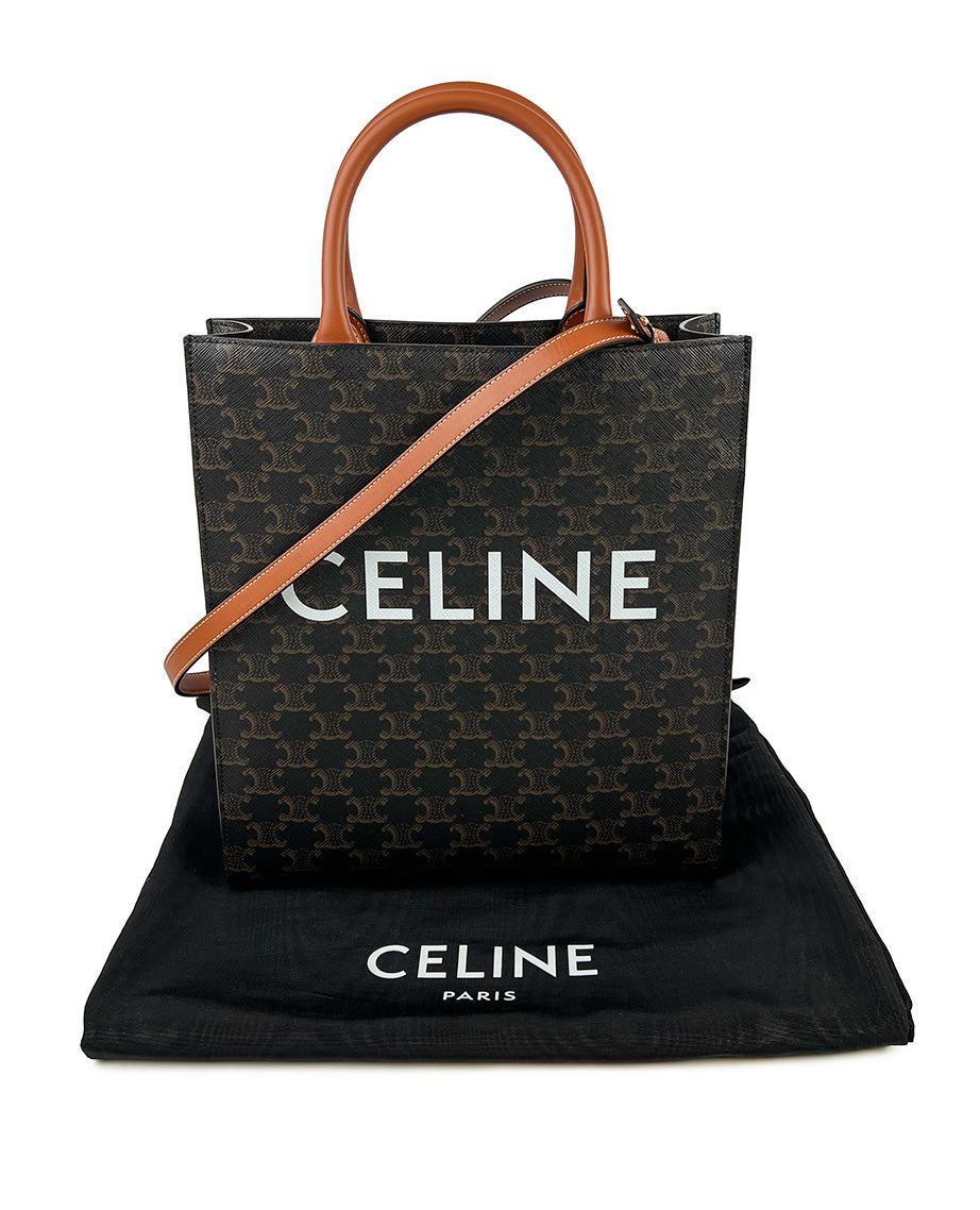 Celine Small Cabas Vertical in Triomphe Canvas and Calfskin – Luxury  Helsinki