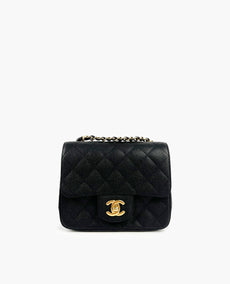 Chanel Mini Square Black Caviar GHW