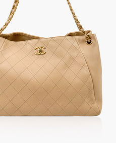 Chanel Beige Tote Calf Beige GBHW