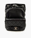 Chanel Pewter Black Quilted Calfskin Drawstring Backpack RHW