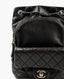 Chanel Pewter Black Quilted Calfskin Drawstring Backpack RHW