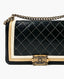 Chanel Boy Medium Black Gold Bag GHW