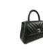 Chanel So Black Chevron tikattu Caviar Mini Coco Top Handle Bag RHW