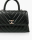 Chanel So Black Chevron tikattu Caviar Mini Coco Top Handle Bag RHW