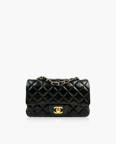 Chanel Mini suorakulmainen musta lampaannahkainen GHW