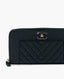 Chanel CC Chevron Zippy Long Wallet Black Caviar SHW