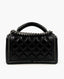 Chanel Boy Old Medium Chain Top Handle Black Quilted Calfskin RHW