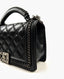 Chanel Boy Old Medium Chain Top Handle Black Quilted Calfskin RHW