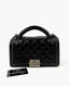 Chanel Boy Old Medium Chain Top Handle Black Quilted Calfskin RHW