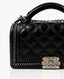 Chanel Boy Old Medium Chain Top Handle Black Quilted Calfskin RHW