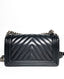 Chanel Boy Old Medium Chevron Black Lambskin RHW