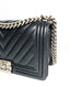 Chanel Boy Old Medium Chevron Black Lambskin RHW