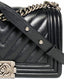 Chanel Boy Old Medium Chevron Black Lambskin RHW