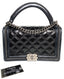 Chanel Boy New Medium Quilted Top Handle Black