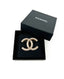 Chanel CC Champagne Brooch with Crystals and Chanel Lettering