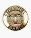 Chanel CC Round Pendant Brooch Champagne