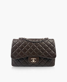 Chanel Timeless Jumbo Single Flap Brown Caviar SHW