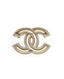 Chanel CC Logo Strass Champagne Brooch