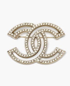 Chanel CC Logo Strass samppanjarintaneula