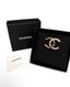 Chanel CC Crystal and Quilted Champagne Brooch