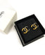 Chanel CC Gold Brushed Silver Earrings