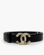 Chanel Crystal CC Buckle Belt 80 Black