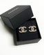 Chanel CC Silver Earrings with Crystals