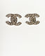 Chanel CC Silver Earrings with Crystals