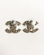 Chanel CC Silver Earrings with Crystals