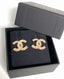 Chanel CC Earrings Gold Crystal 2cm