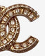 Chanel CC Earrings Gold Crystal 2cm